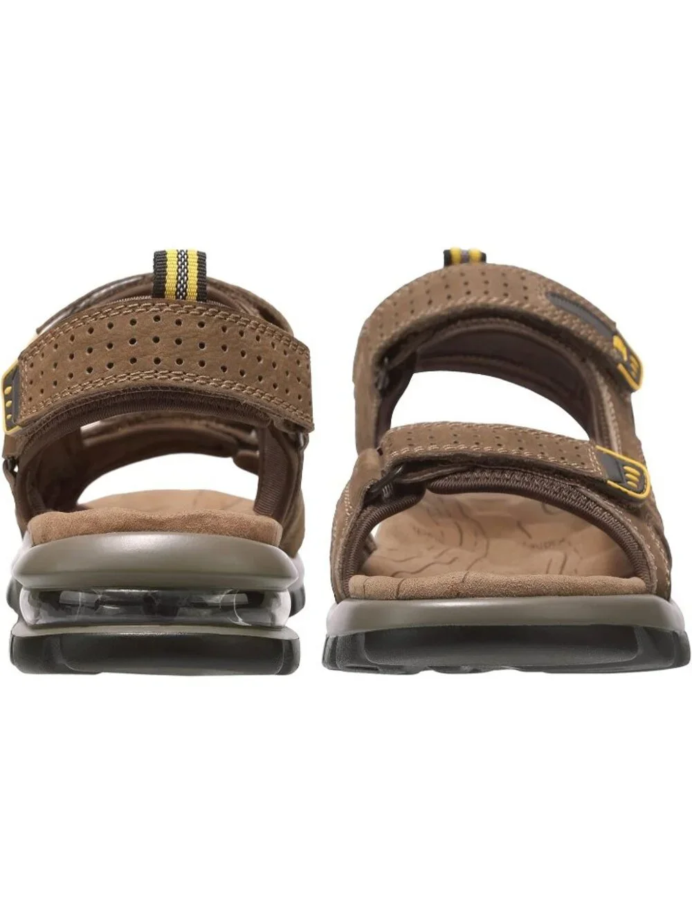 Men's Coffee Brown Athletic Outdoor Leather Solid Waterproof Hiking Sandal Shoes